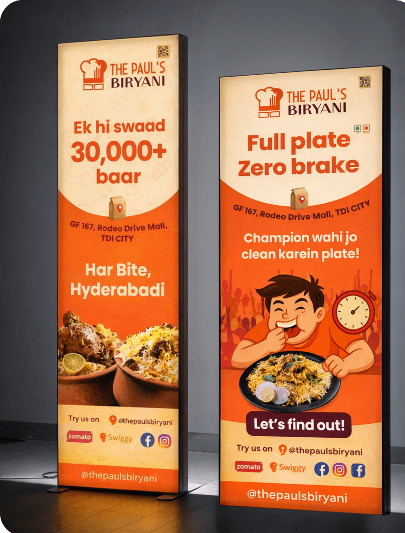 The Paul's Biryani digital banner creatives