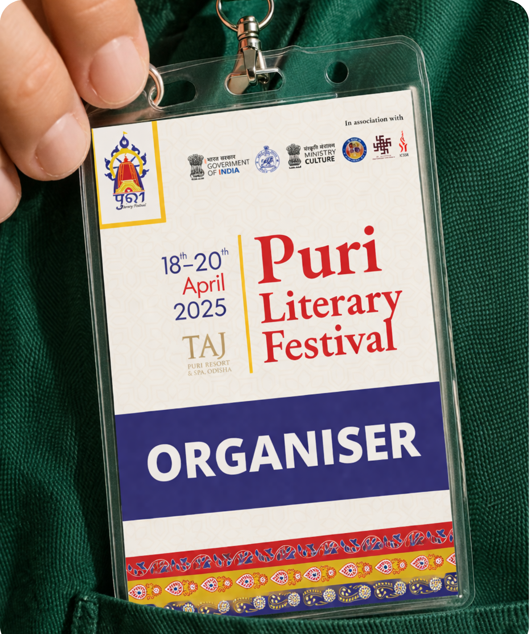 Puri Literary Festival organiser badge